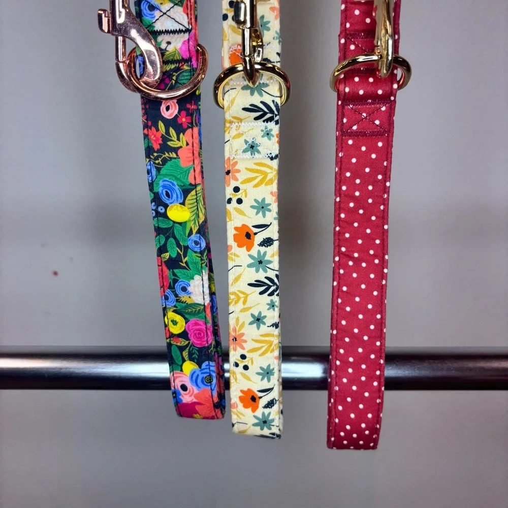 Sniff‎ & Bark Floral and Polka Dot Dog Leashes Bundle of 3- 59in Long x 1in wide